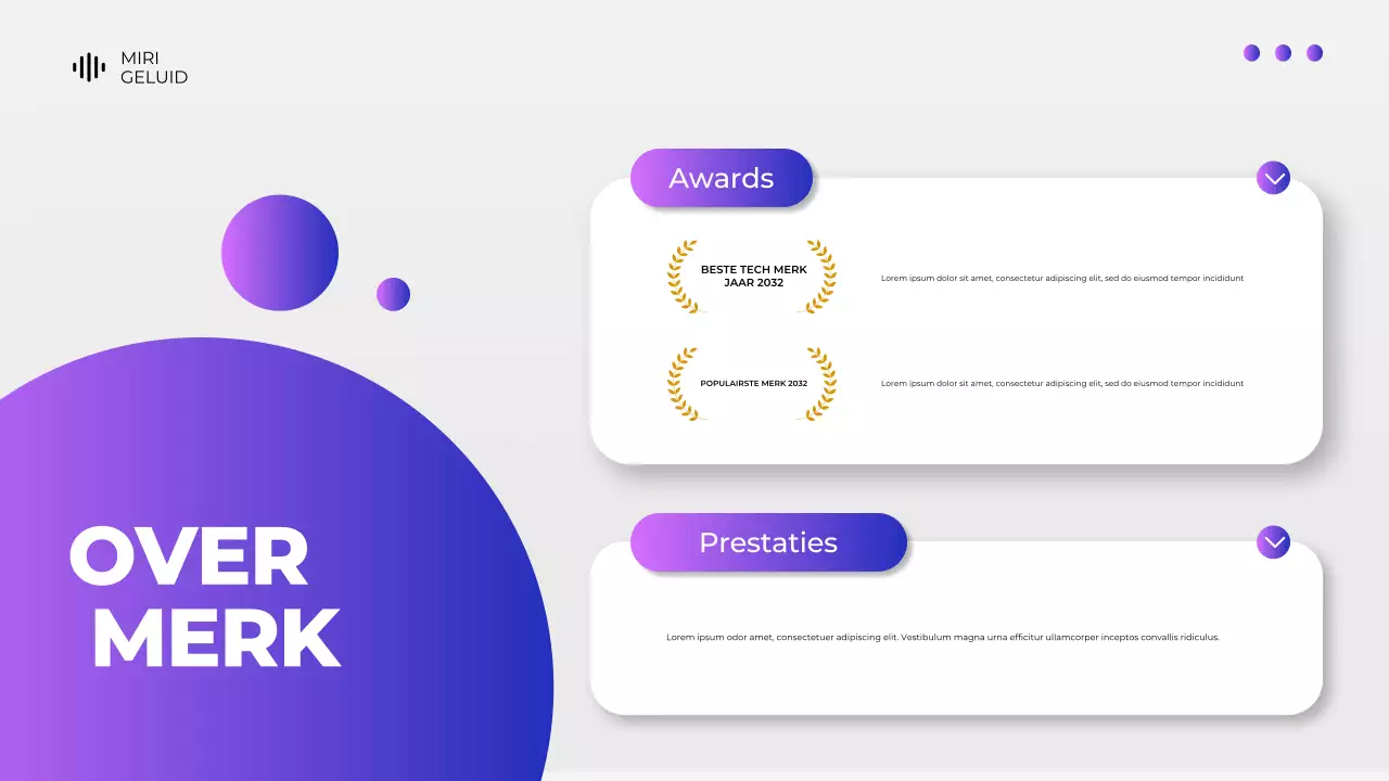 Presentatie productcatalogus grijze en paarse digitale apparaten