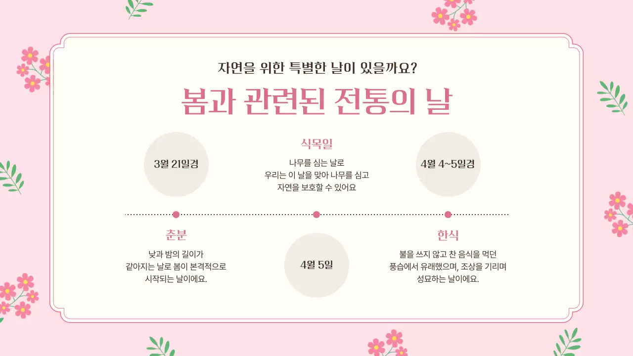 연두 자연 봄 교육 자료