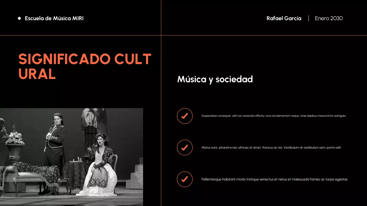 Historia de la música moderna naranja y negra