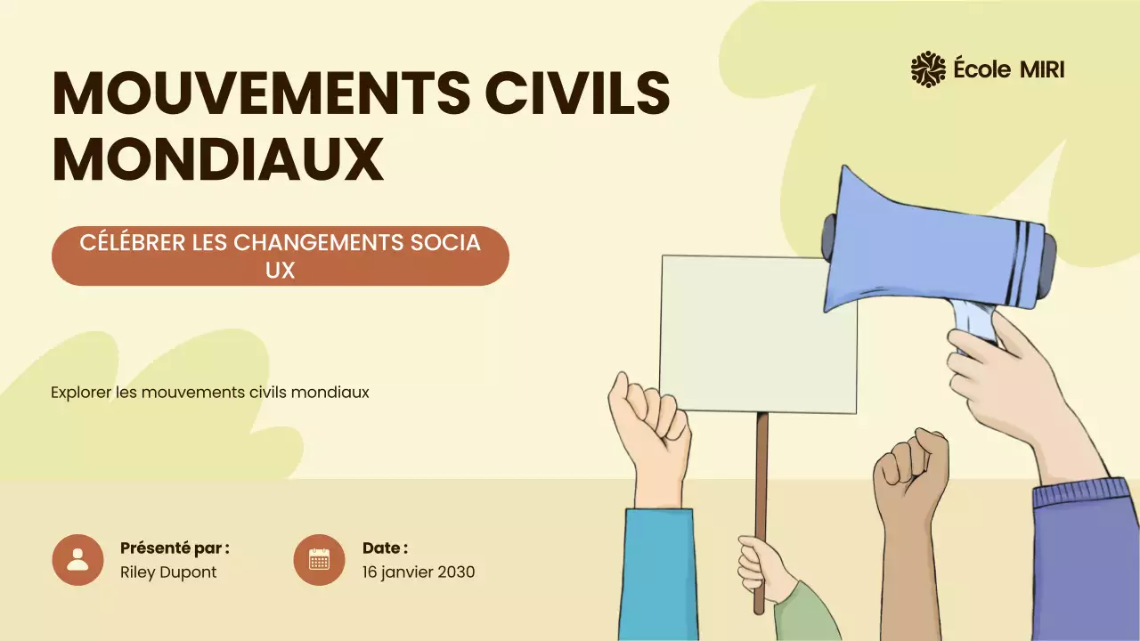 Beige et Orange Mouvements civils modernes illustrés autour du monde