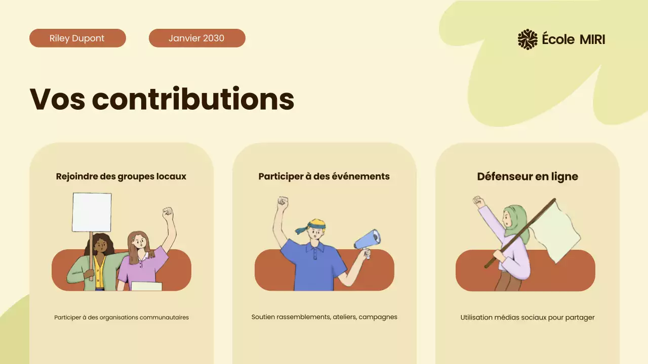 Beige et Orange Mouvements civils modernes illustrés autour du monde