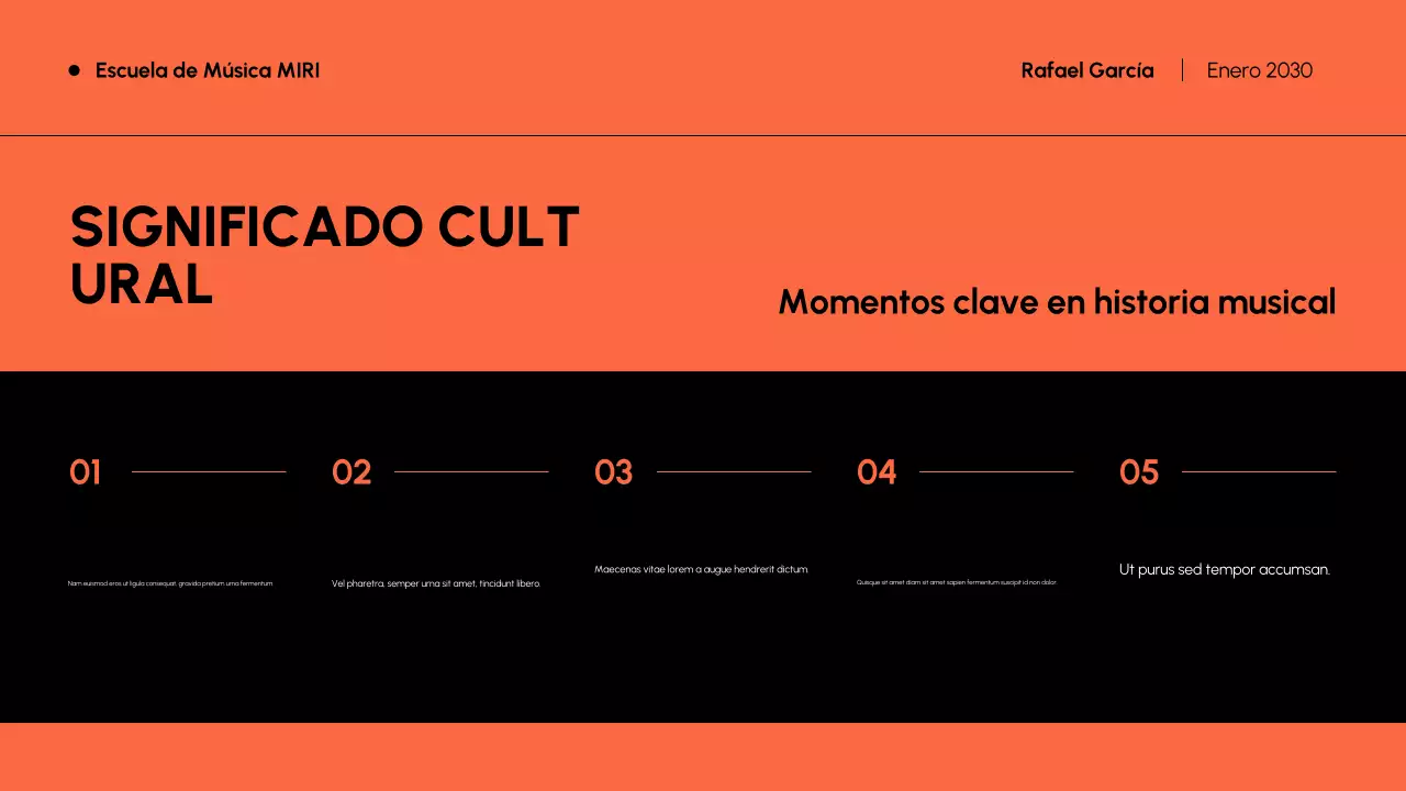 Historia de la música moderna naranja y negra