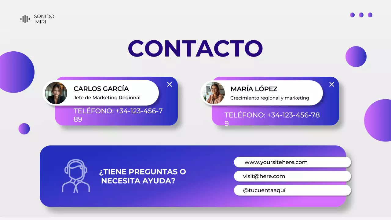 Presentación del catálogo de productos de dispositivos digitales gris y morado