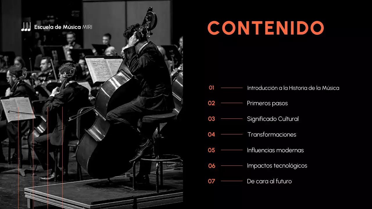 Historia de la música moderna naranja y negra