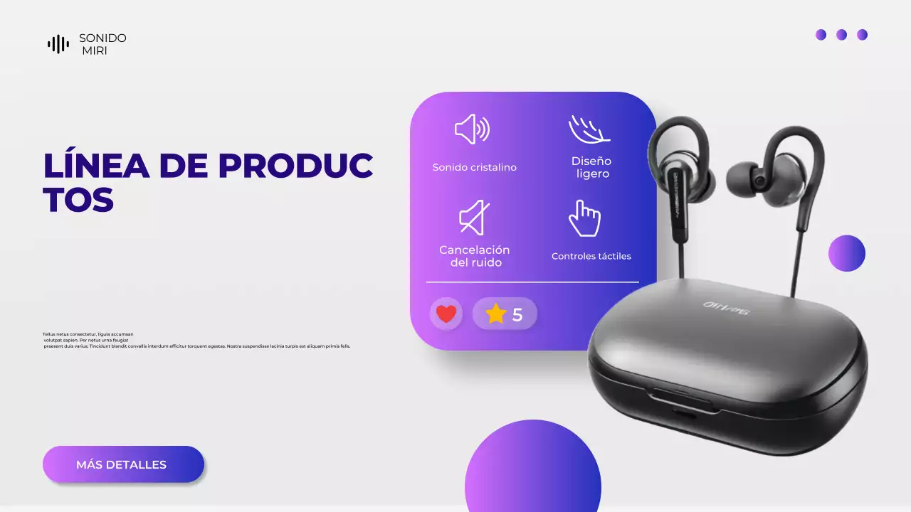 Presentación del catálogo de productos de dispositivos digitales gris y morado