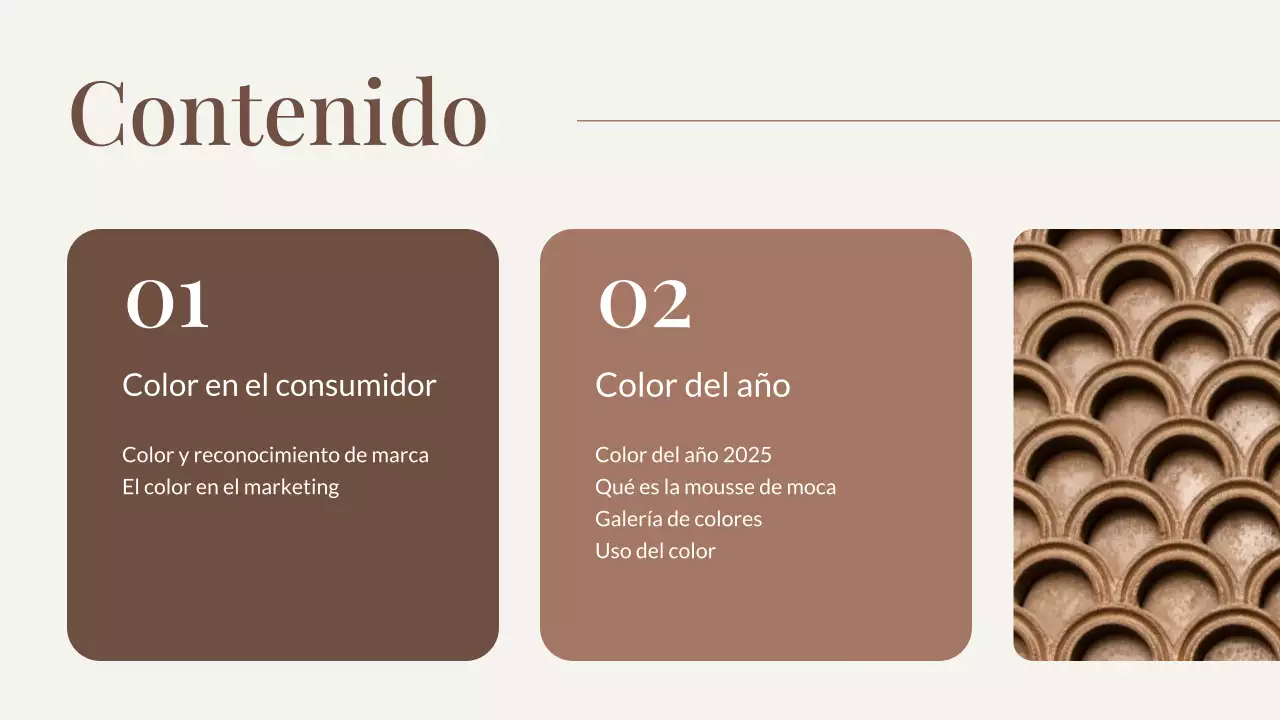 Presentación de Brown Trend Color of The Year