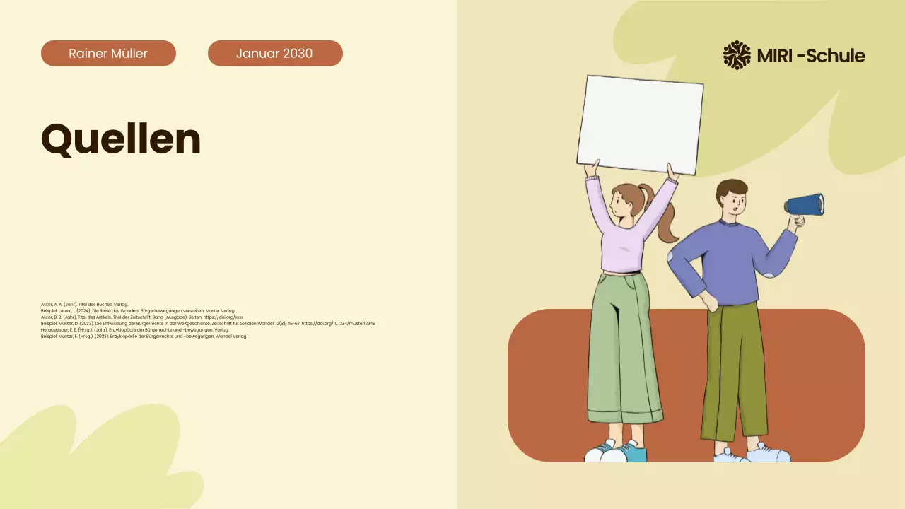 Beige und Orange Moderne illustrierte Bürgerbewegungen rund um die Welt