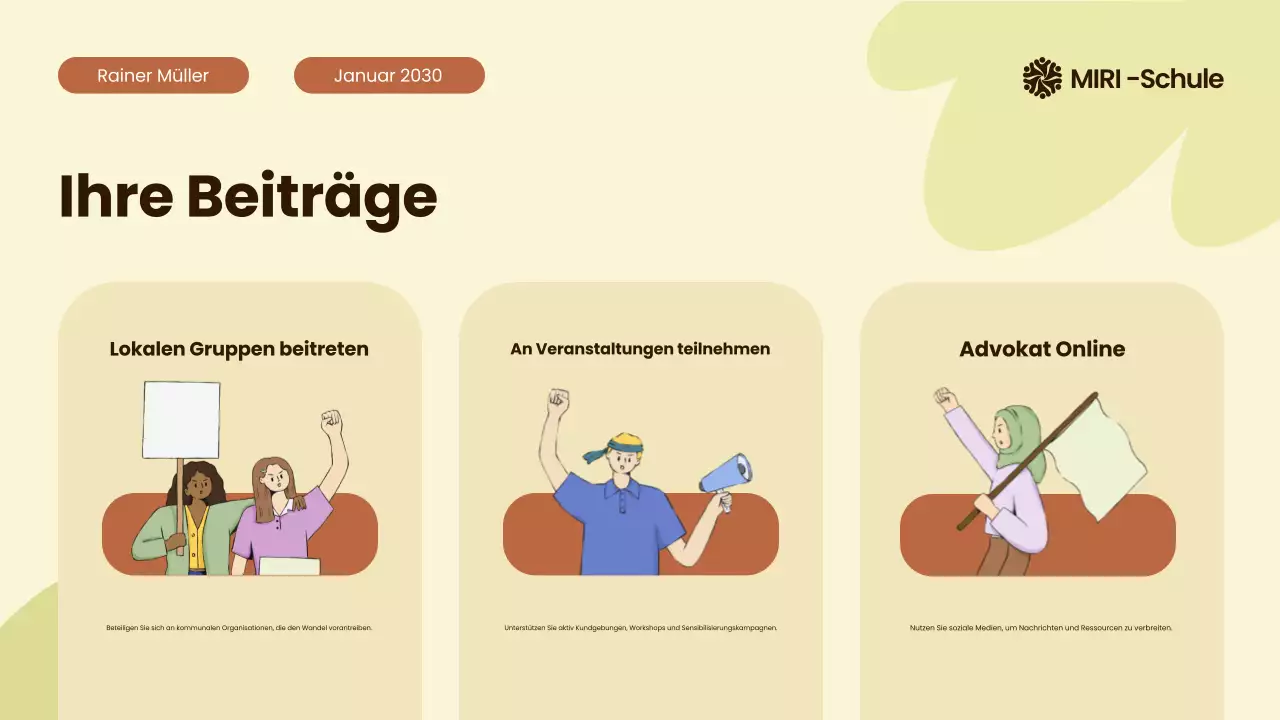 Beige und Orange Moderne illustrierte Bürgerbewegungen rund um die Welt