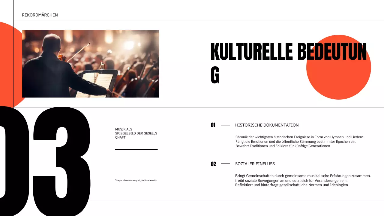 orangefarbene klassische Musikpräsentation