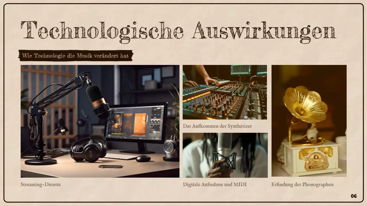 Braun Rustikale Musikgeschichte Präsentation