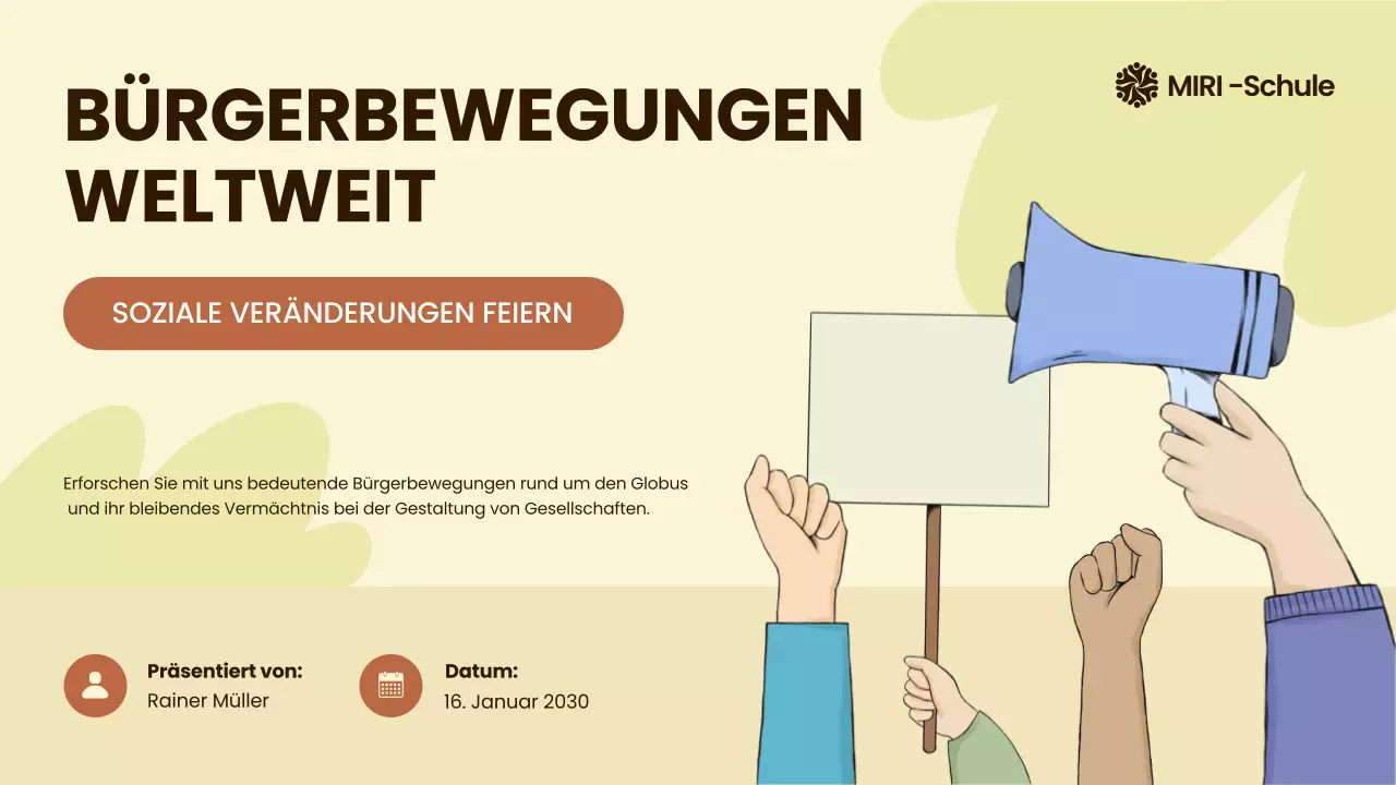 Beige und Orange Moderne illustrierte Bürgerbewegungen rund um die Welt