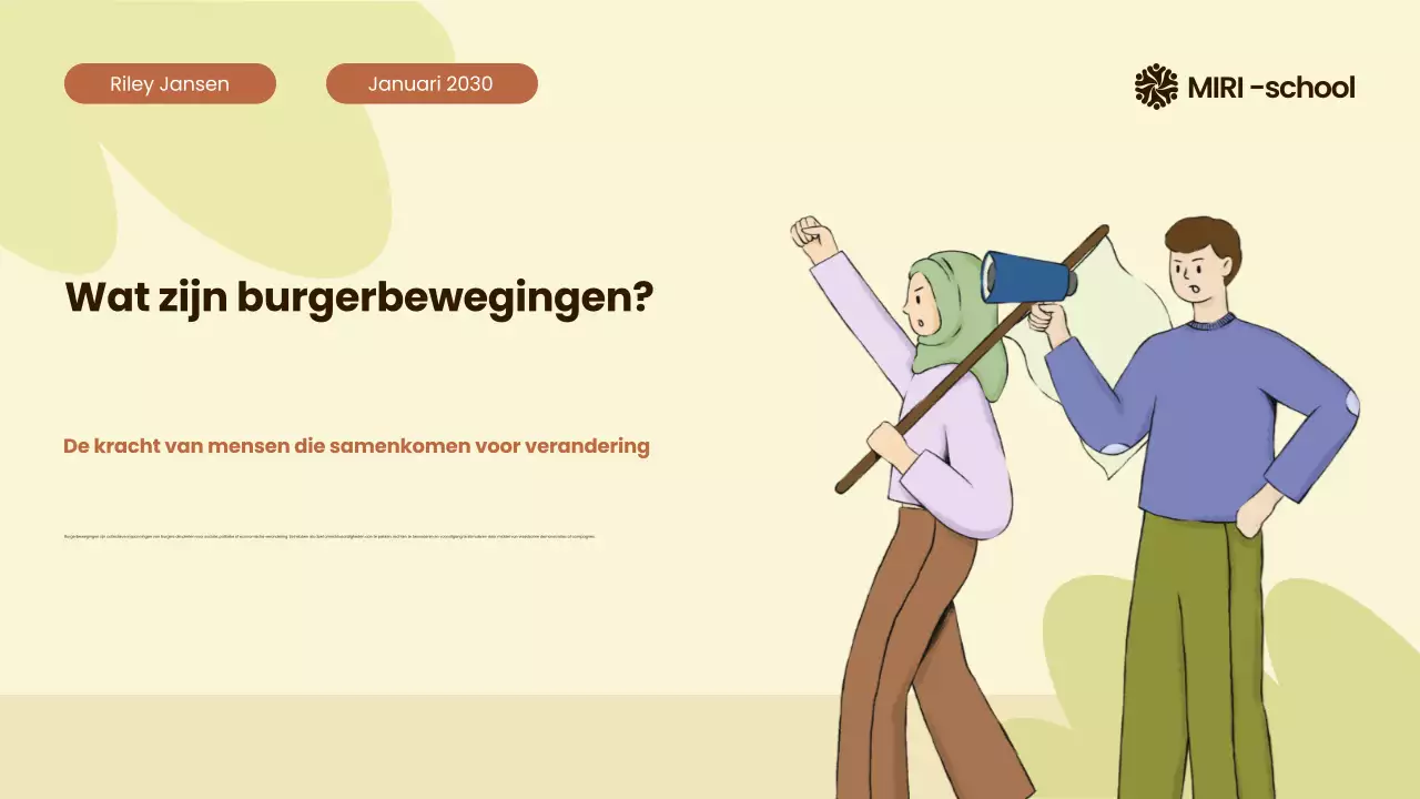 Beige en oranje moderne geïllustreerde burgerbewegingen over de hele wereld