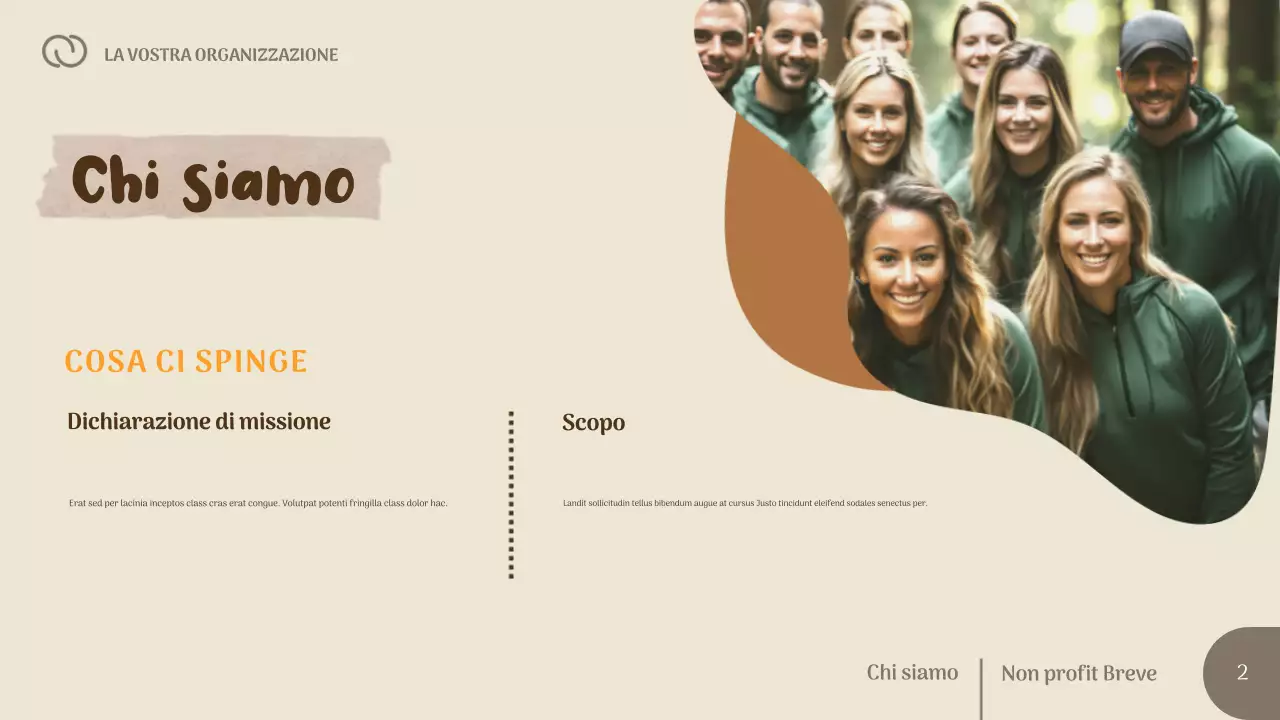 Presentazione della protezione della vita selvatica senza scopo di lucro