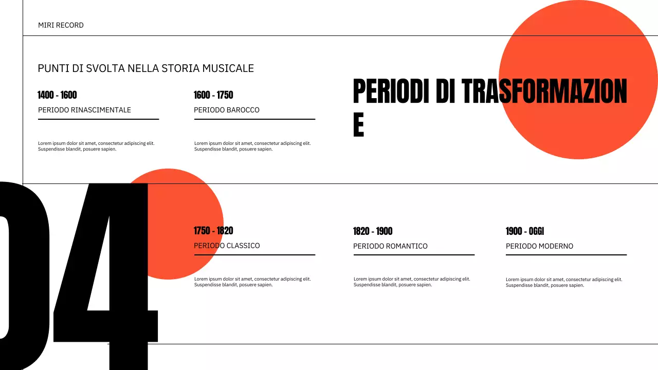 presentazione della musica classica arancione