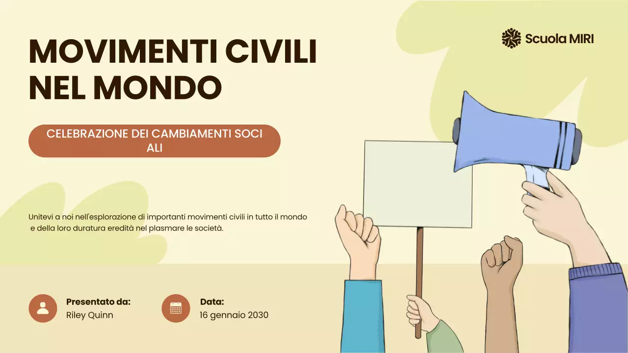 Beige e arancione Movimenti civili moderni illustrati in tutto il mondo