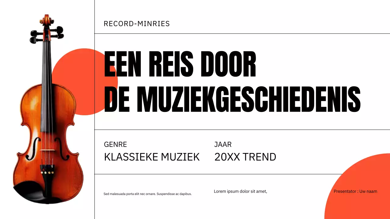 presentatie oranje klassieke muziek