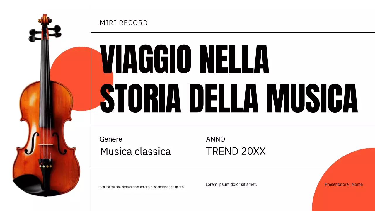 presentazione della musica classica arancione