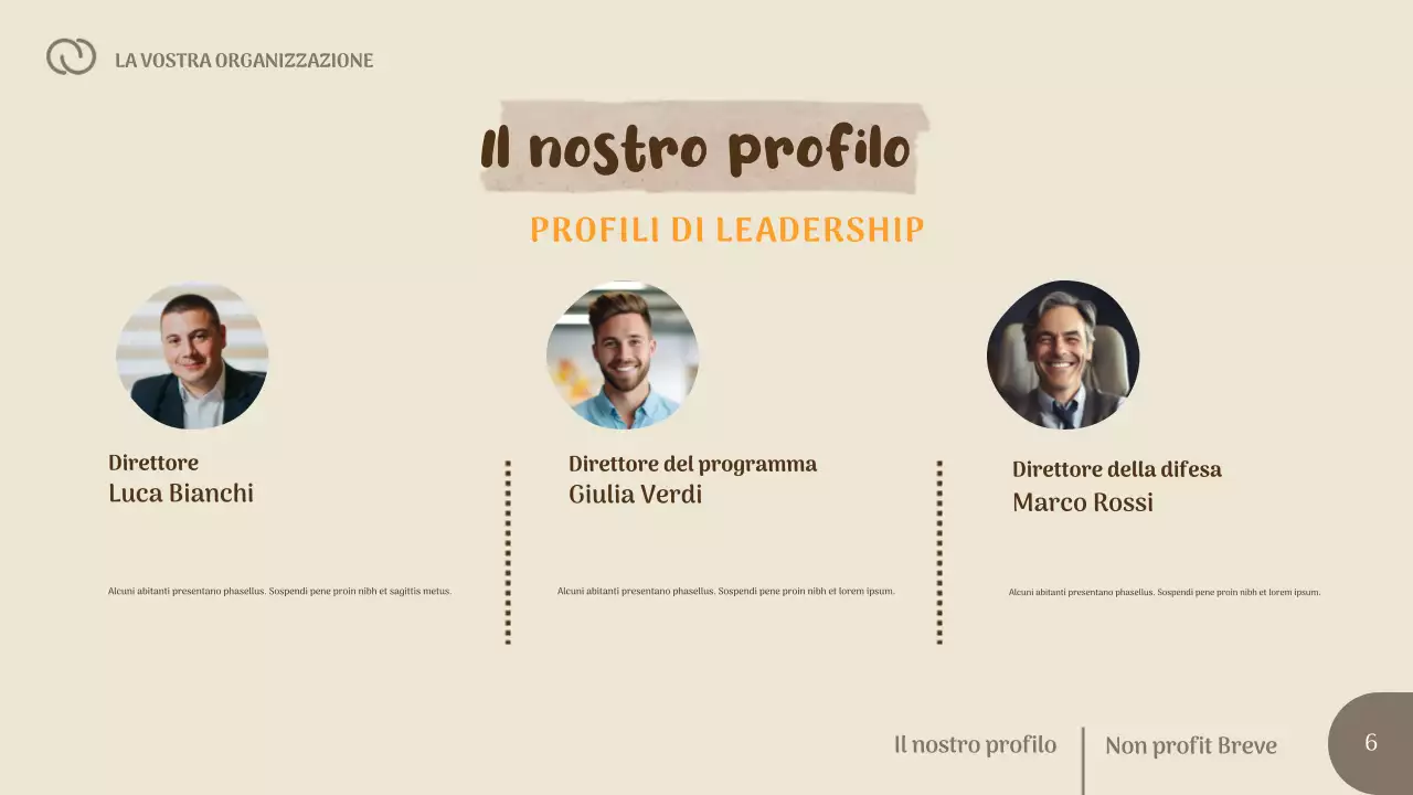 Presentazione della protezione della vita selvatica senza scopo di lucro