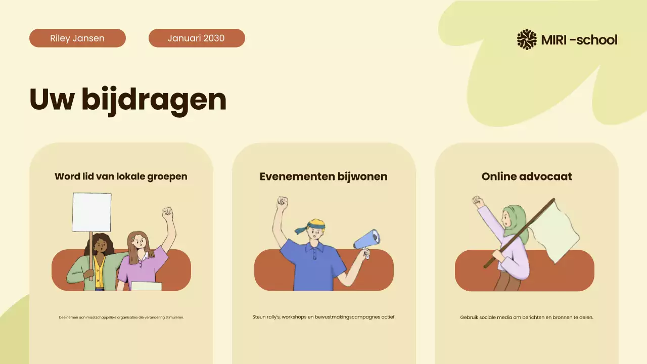 Beige en oranje moderne geïllustreerde burgerbewegingen over de hele wereld