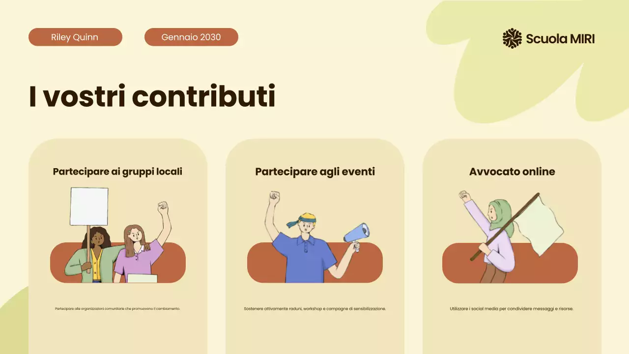 Beige e arancione Movimenti civili moderni illustrati in tutto il mondo