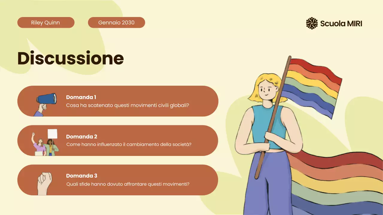 Beige e arancione Movimenti civili moderni illustrati in tutto il mondo