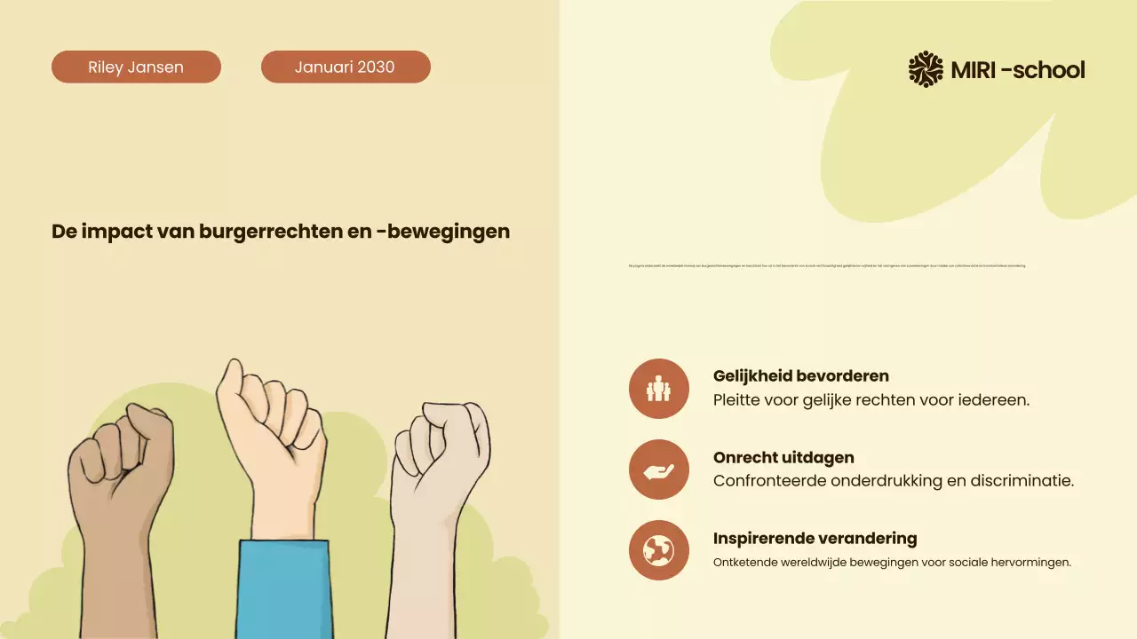 Beige en oranje moderne geïllustreerde burgerbewegingen over de hele wereld