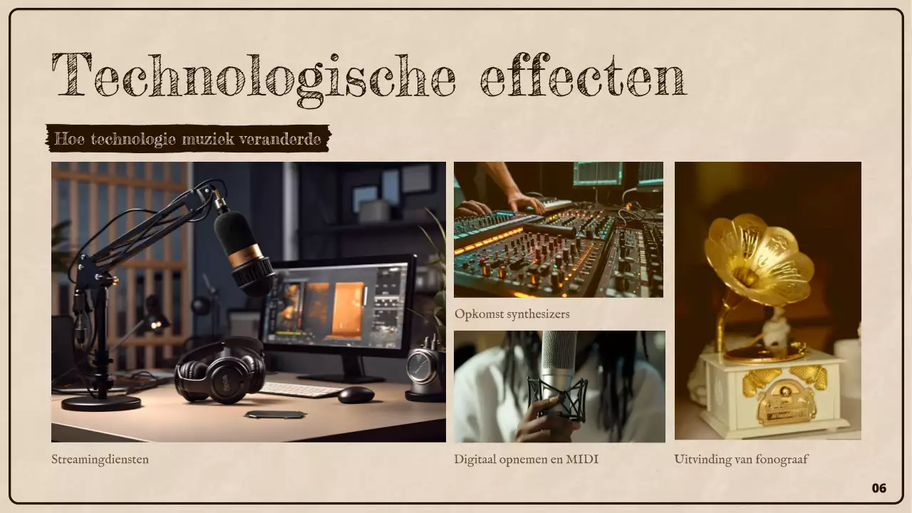 Bruin Presentatie Rustieke Muziekgeschiedenis