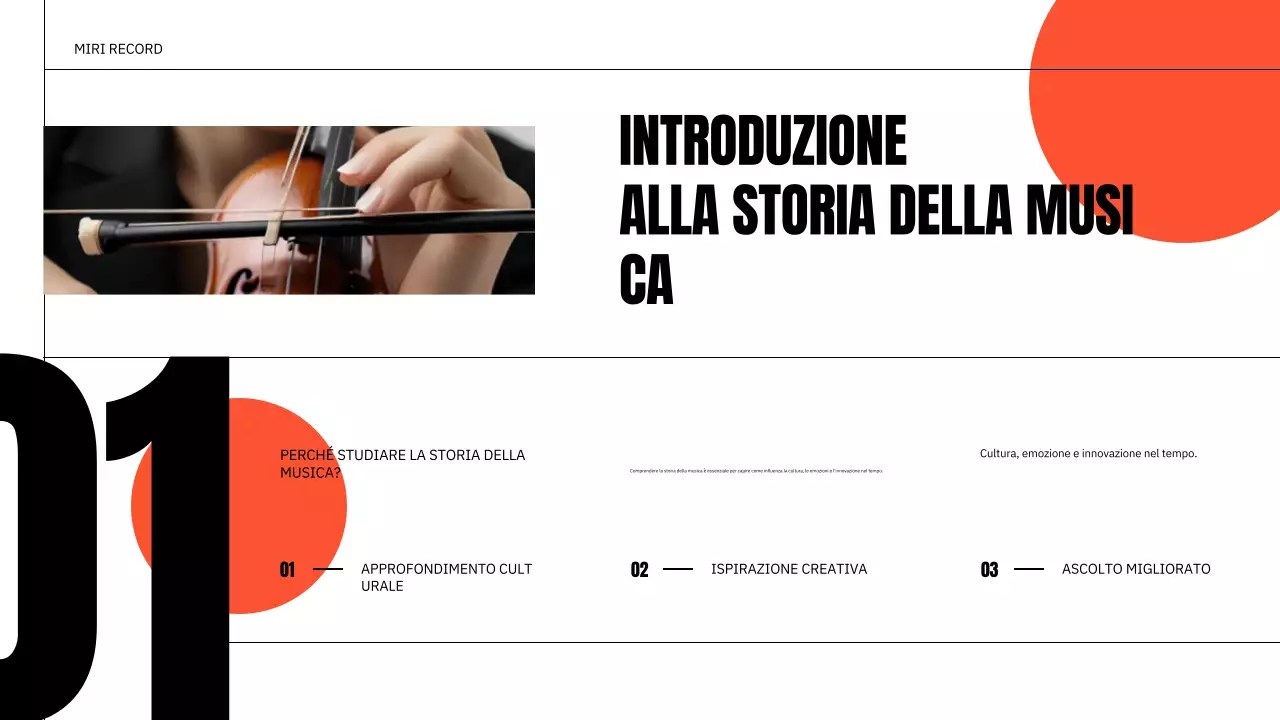 presentazione della musica classica arancione