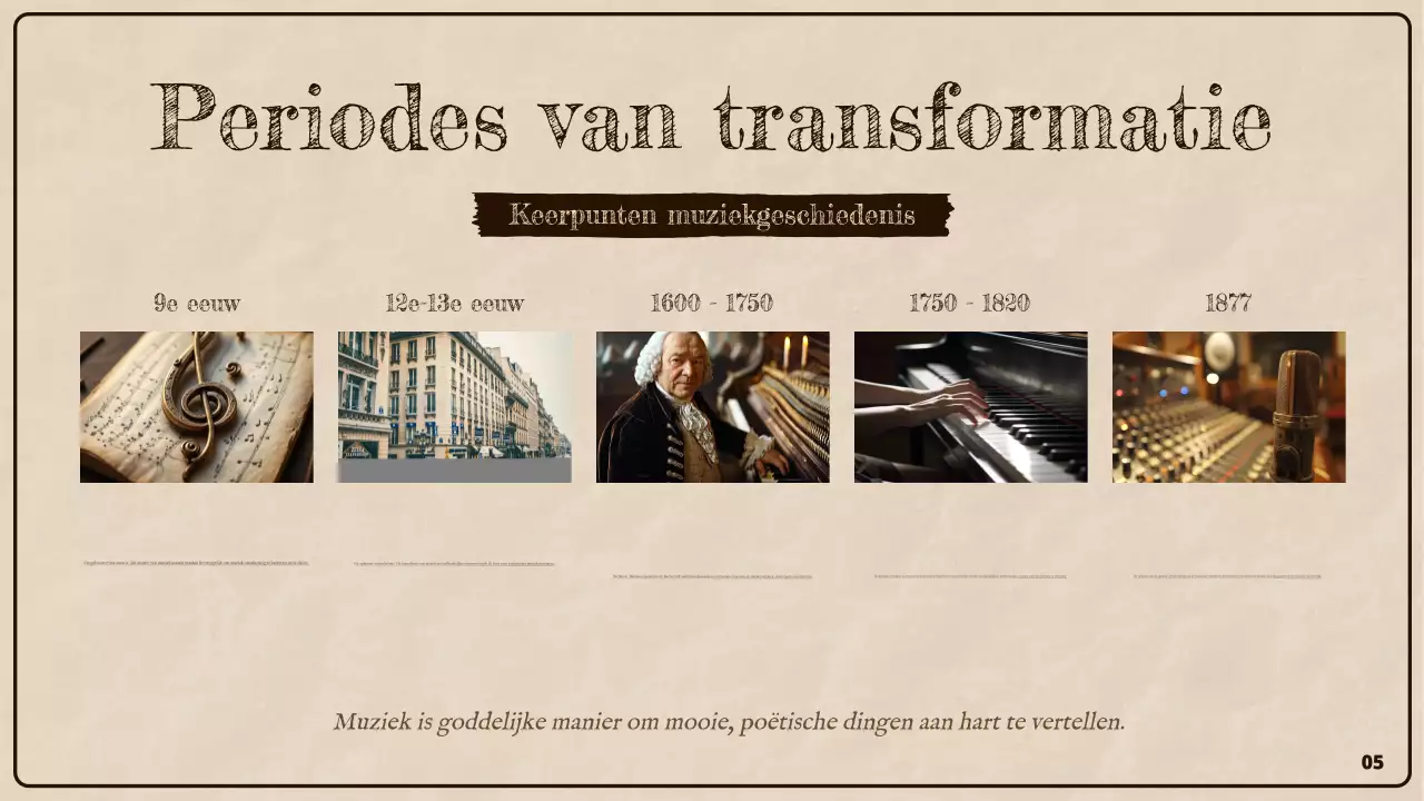 Bruin Presentatie Rustieke Muziekgeschiedenis