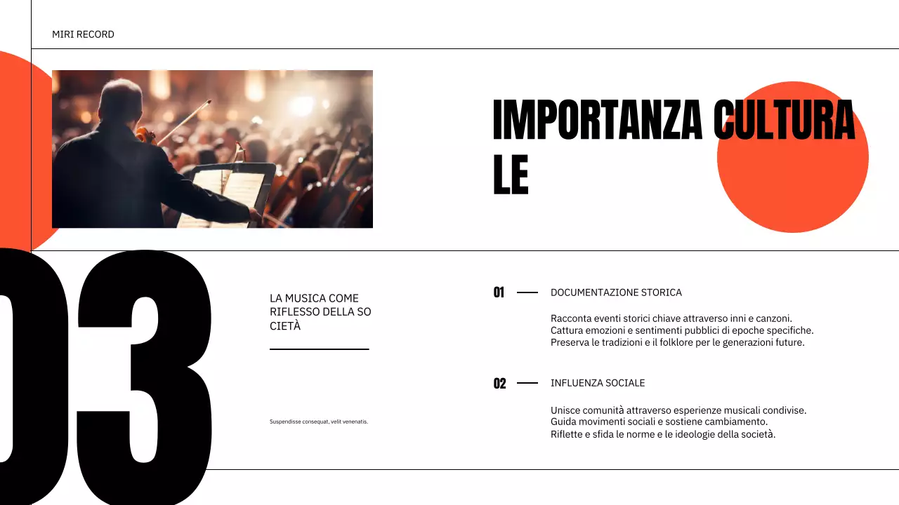 presentazione della musica classica arancione