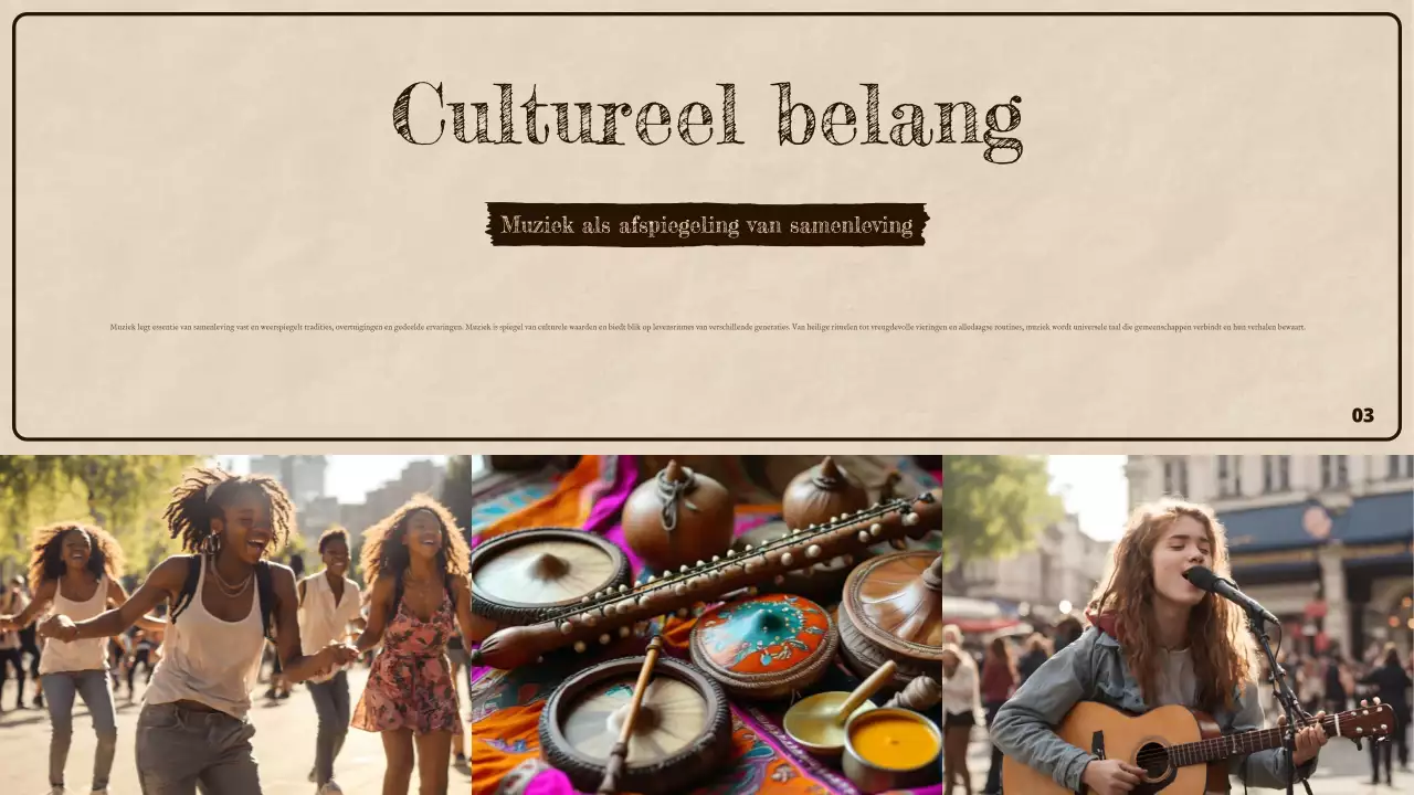 Bruin Presentatie Rustieke Muziekgeschiedenis