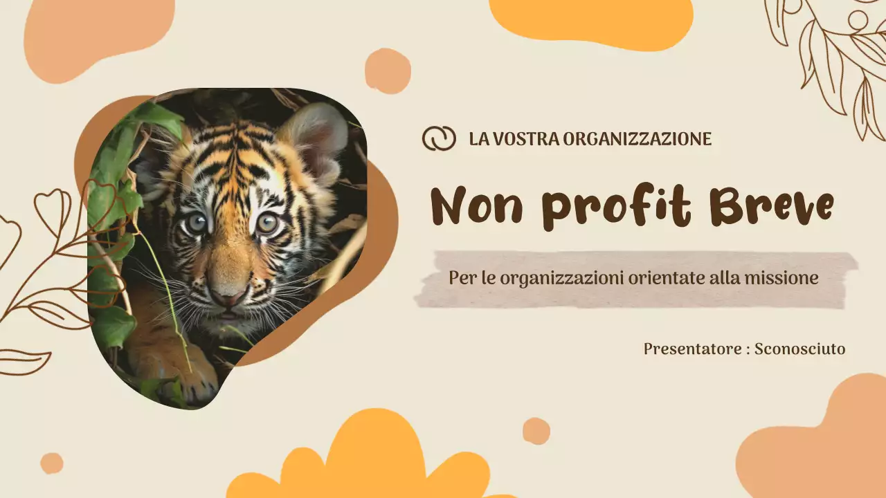 Presentazione della protezione della vita selvatica senza scopo di lucro