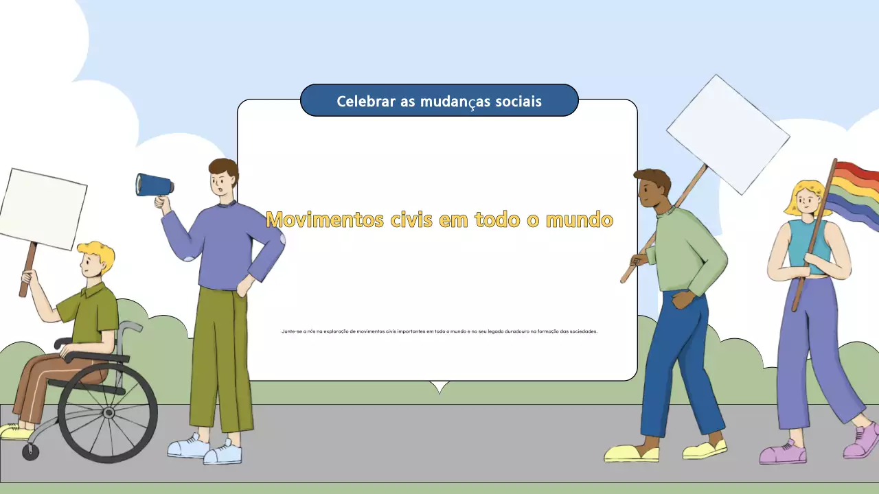 exposição dos movimentos civis modernos em pastel