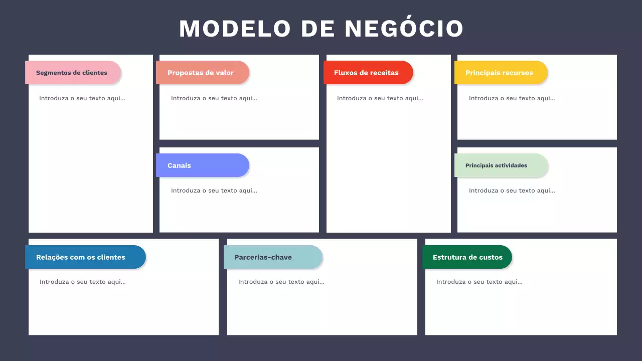 modelo de plano de negócios moderno azul