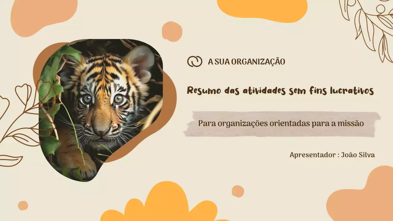 Apresentação da proteção da vida selvagem sem fins lucrativos