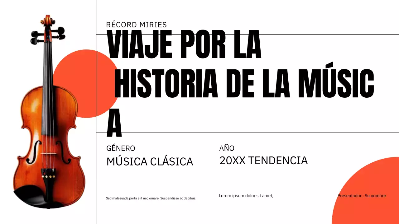 presentación de música clásica naranja