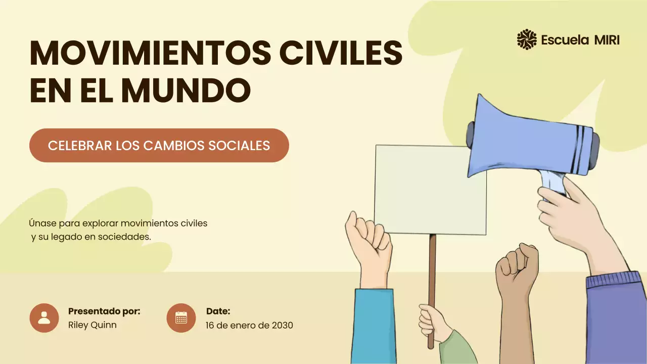 Beige y naranja Movimientos civiles modernos ilustrados en todo el mundo