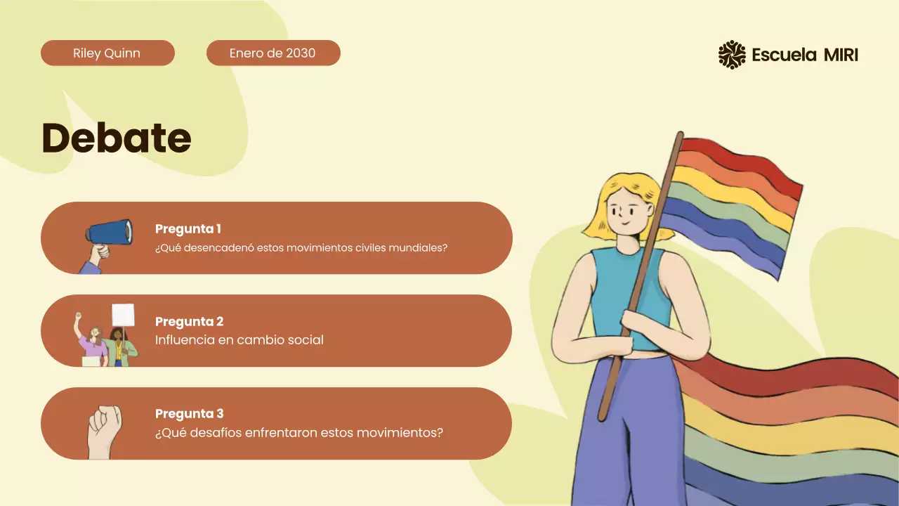 Beige y naranja Movimientos civiles modernos ilustrados en todo el mundo