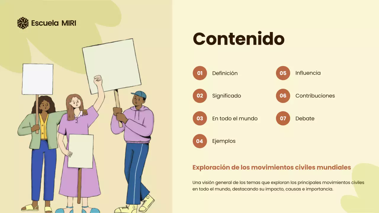 Beige y naranja Movimientos civiles modernos ilustrados en todo el mundo