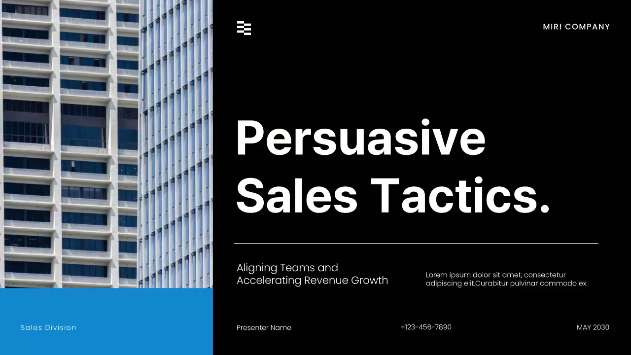 Black Modern Sales Tactics Presentation