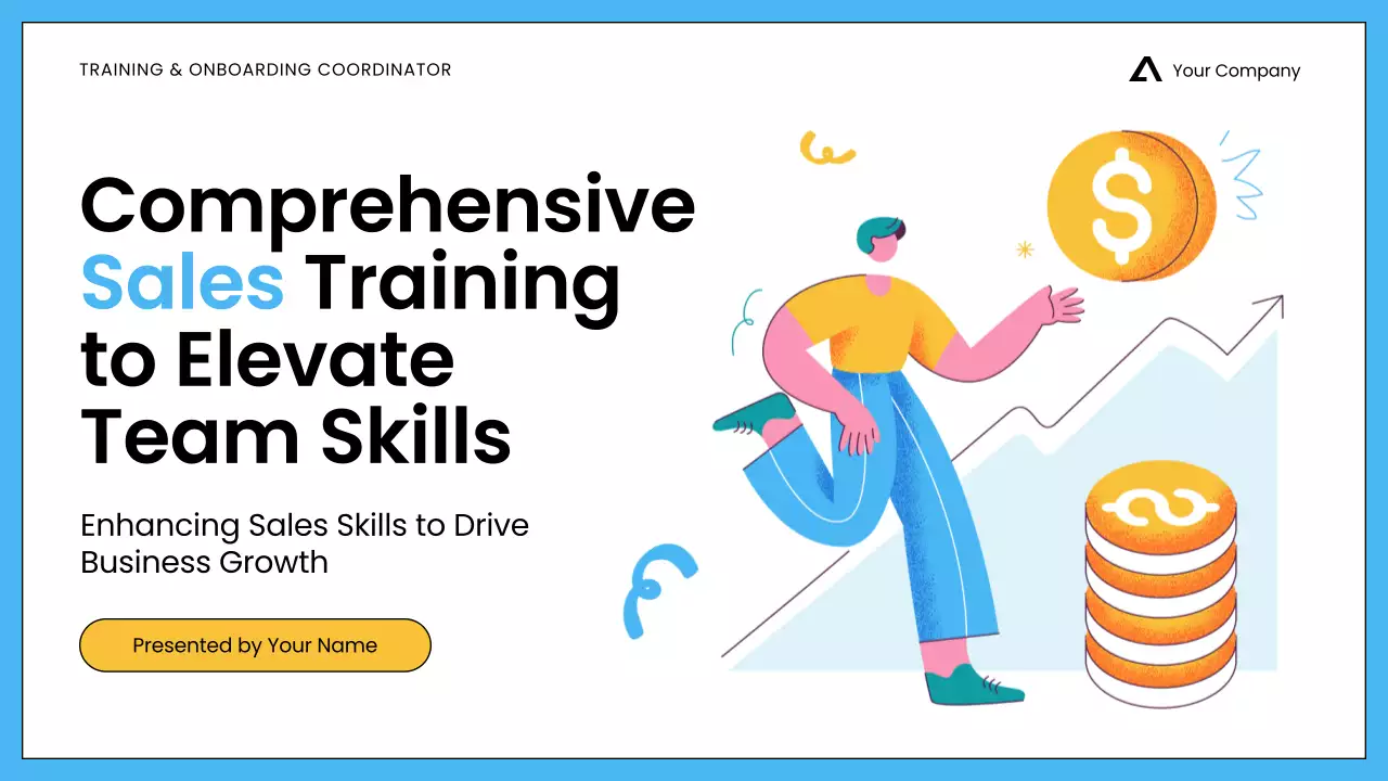 White Blue Minimalist Sales Training for Employees Presentation