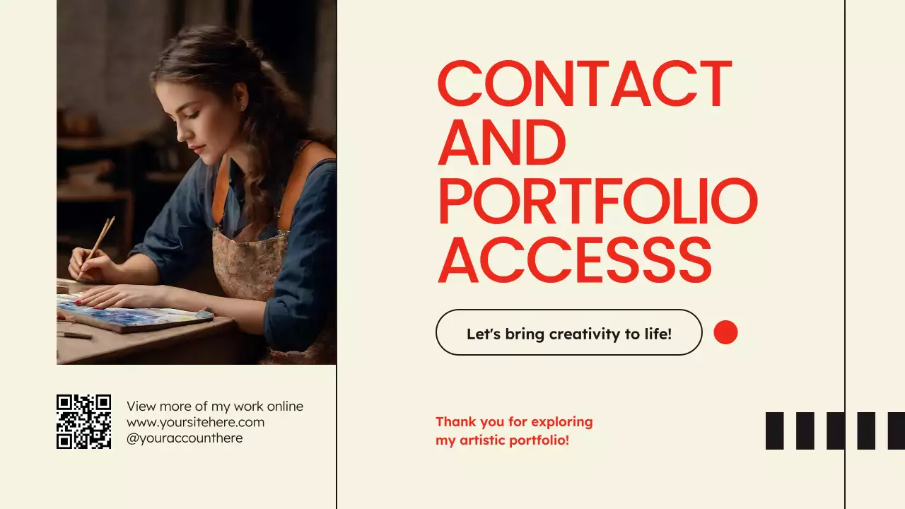 Beige Red Minimal Art Portfolio Presentation