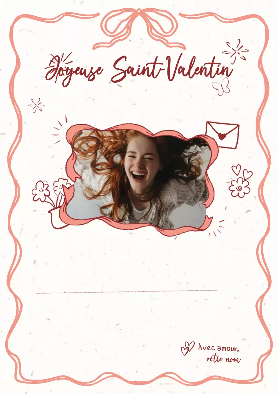 Lettre élégante rouge pour la Saint-Valentin