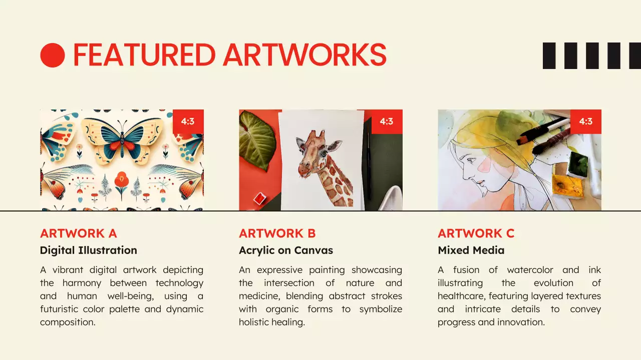 Beige Red Minimal Art Portfolio Presentation