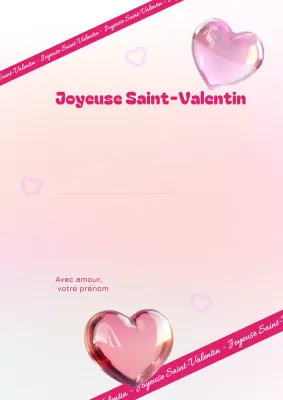 carte d'amour romantique rose