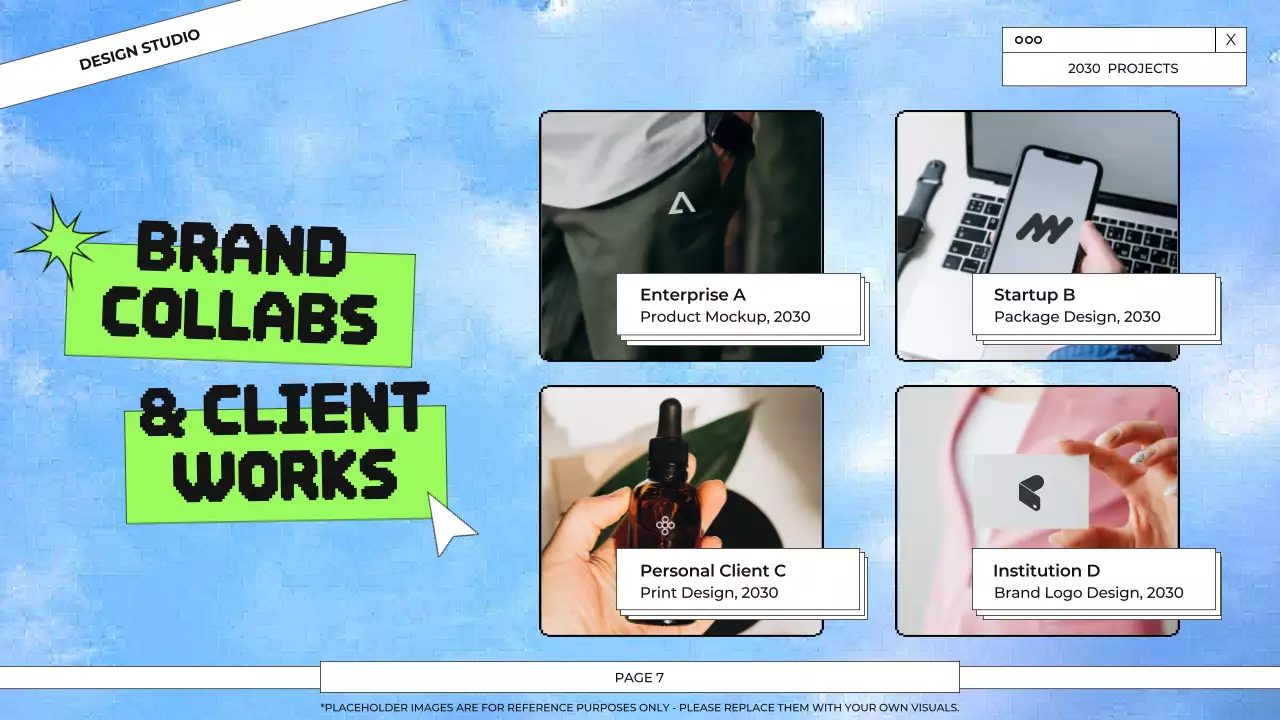 Blue and Green Graphic Design Portfolio Presentation