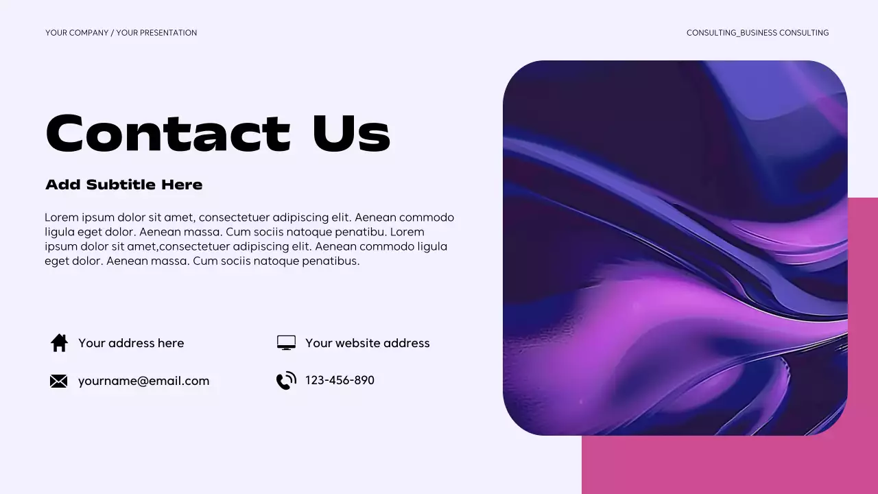 Purple Modern Business Consulting Presentation