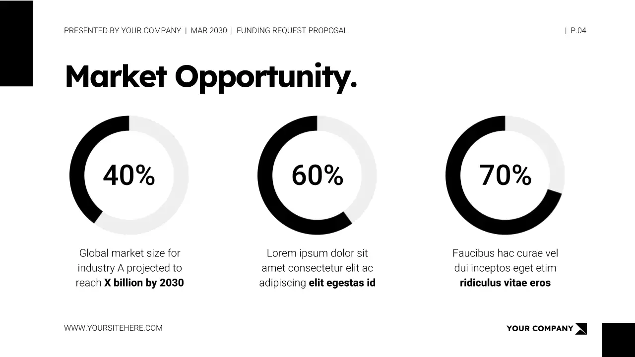 Black and White Startup Funding Proposal Presentation