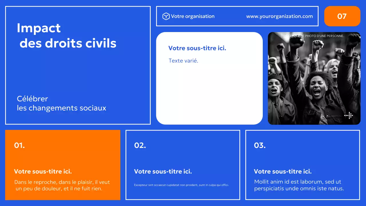 promotion des droits civiques en bleu moderne