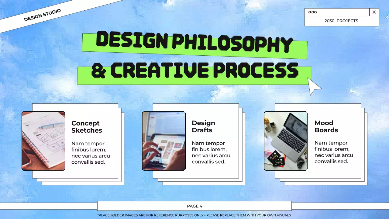 Blue and Green Graphic Design Portfolio Presentation